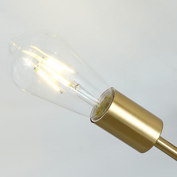 Modern 21.6 in. 6-Light Sputnik Linear Semi-Flush Mount Ceiling Lighting Fixture