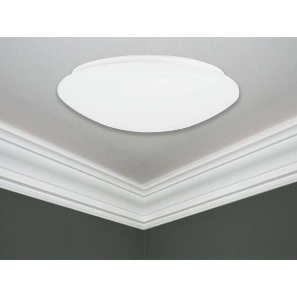 E4FMR Series 13 in. 1-Light White Selectable LED Flush Mount (12-Pack)