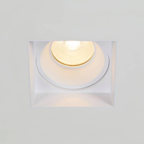 4 in. Trimless Slim Square Recessed Anti-Glare LED Downlight, White, Canless IC Rated, 1000 Lumens, 5 CCT 2700K-5000K