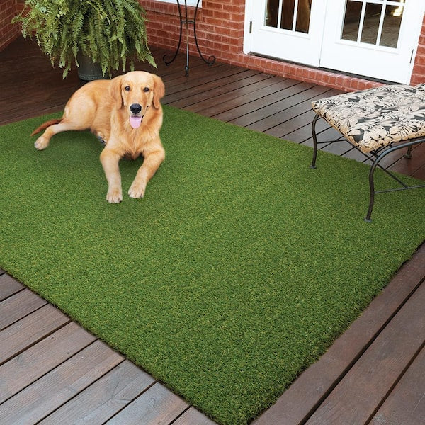 Pet 7.5 ft. x 13 ft. Green Artificial Grass Rug