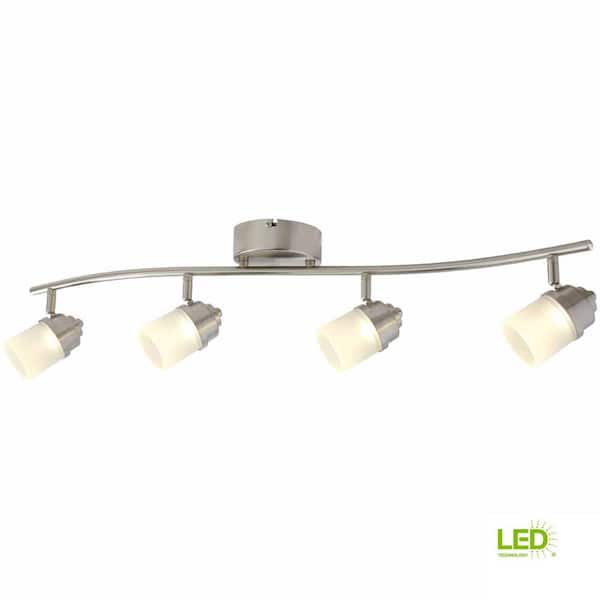 2.6 ft. 4-Light Brushed Nickel Integrated LED Track Lighting Kit