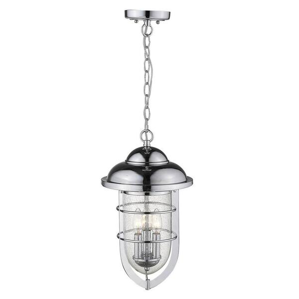 Dylan 3-Light Chrome Outdoor Hanging Lantern