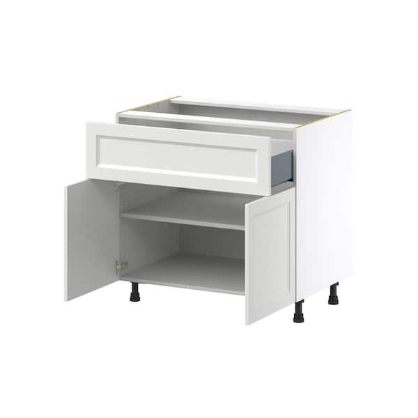 Alton 36 in. W x 24 in. D x 34.5 in. H Painted White Shaker Assembled Base Kitchen Cabinet with a 10 in. Drawer