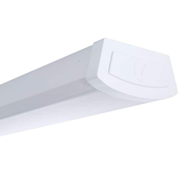 4 ft. 2000/3000/4000 Lumens Integrated LED White Low Profile Wraparound Light Fixture, 3000K/4000K/5000K