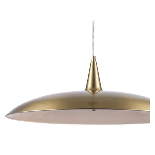 3-Light Brass Pendant Light Fixture with Metal Dome Shade