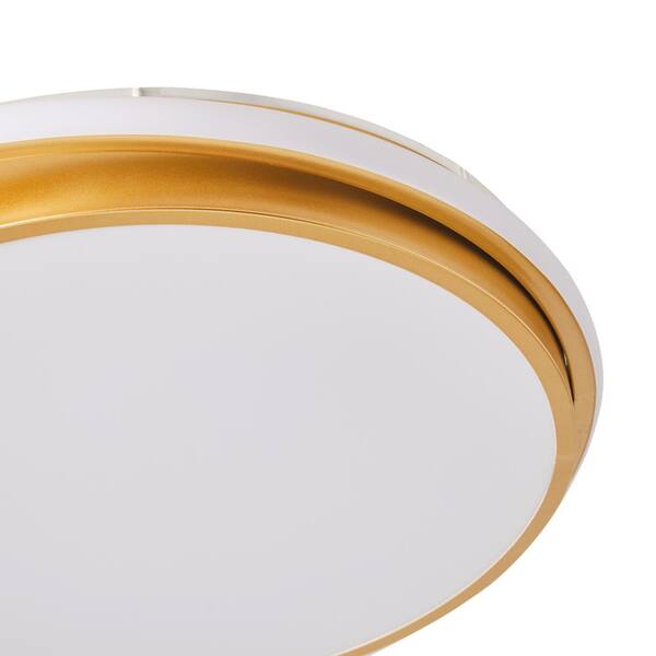 17.7 in. 2-Light Gold Unique/Statement LED Flush Mount Home Hollow Design Ceiling Lighting