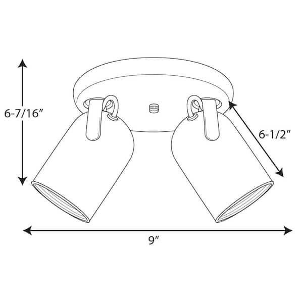 2-Light White Track Lighting Fixture