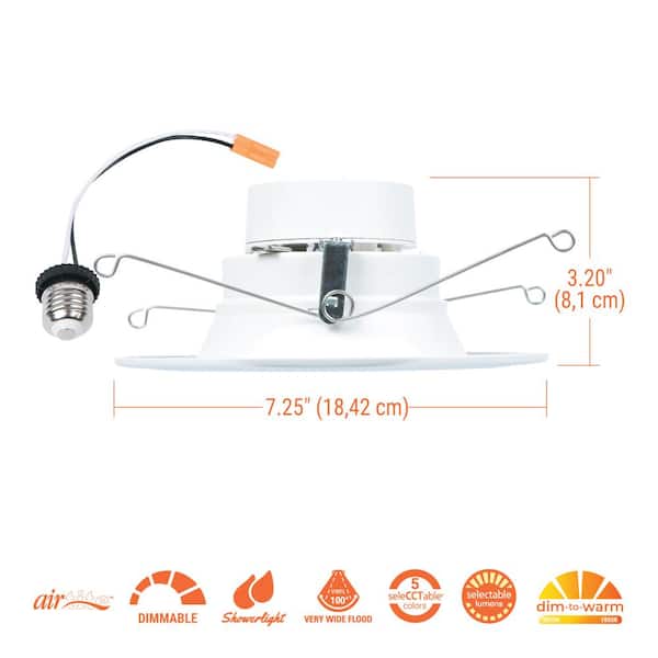 RL56 Series 5/6 in. Recessed LED retrofit module Selectable CCT and Lumens, Integrated LED Matte White
