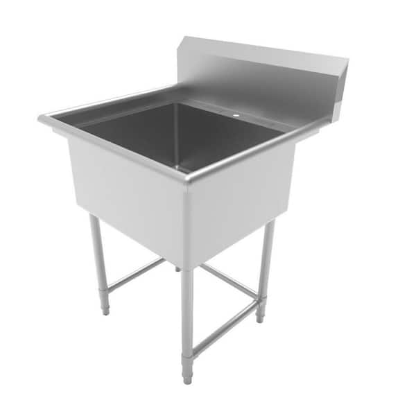 All-in-One 30 in. Stainless Steel Wall Mount Commercial Utility Kitchen Sink with Faucet