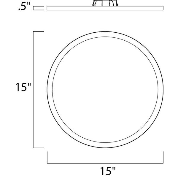 Wafer 15 in. White Integrated LED Flushmount Light