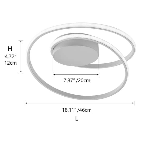 18.11 in. 1-Light Modern Linear Integrated LED Flush Mount Ceiling Lighting Fixtures