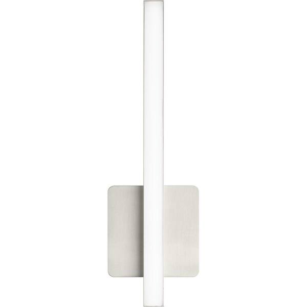 Phase 4 Collection 16 in. 1-Light Brushed Nickel Small Modern Integrated 3CCT Integrated LED Linear Vanity Light