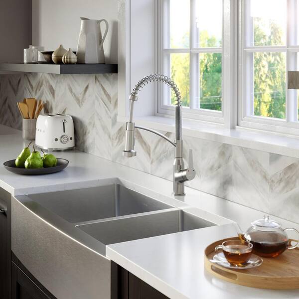 16-Gauge Stainless Steel 36 in. Undermount Double Bowl Farmhouse Apron Front Kitchen Sink with Grid and Basket Strainer