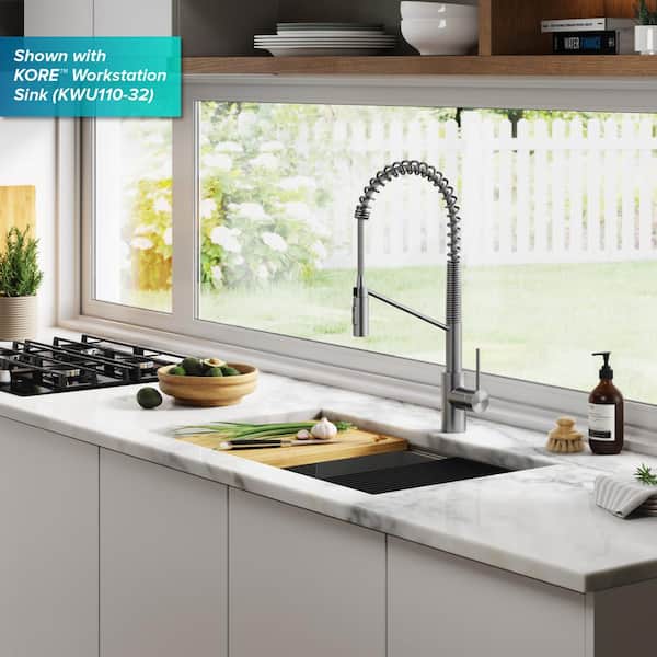 Oletto Single-Handle Pull-Down Sprayer Kitchen Faucet in all-Brite Spot-Free Stainless Steel