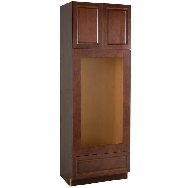 Benton Ready-to-Assemble 33x96x24.6 in. Base Double Oven Cabinet in Amber