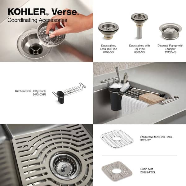 Verse 33 in. Drop-in Double Bowl 20 Gauge Stainless Steel Kitchen Sink with 4-Holes