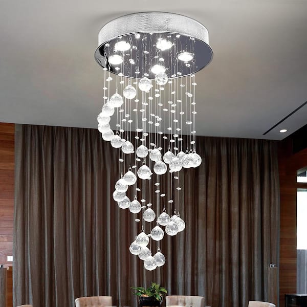 Albany 5-Light Clear Unique Tiered Chandelier with Crystal Accents