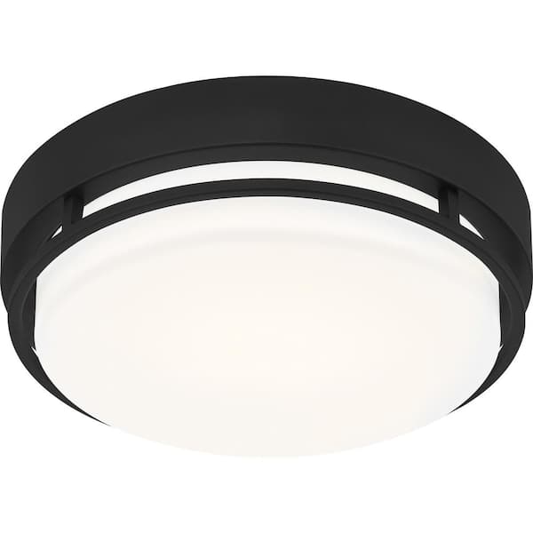Hale 12 in. 1-Light Earth Black LED Flush Mount