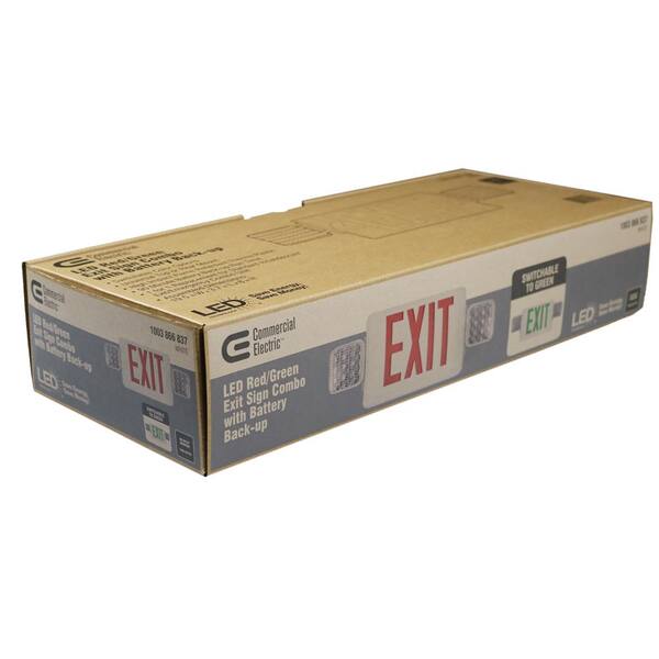 Combo 14-Watt Equivalent Integrated LED White Exit Sign and Emergency Light with Ni-Cad 9.6-Volt Battery
