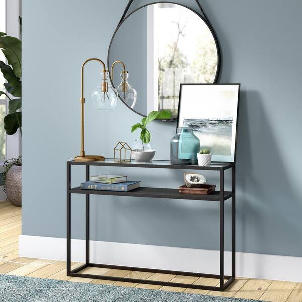 Verona 27 in. Brushed Brass Arc Table Lamp with Seeded Glass Shade