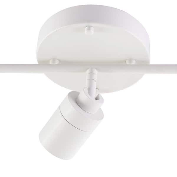 4 ft. 5-Bulb 2450 Lumens Sand White Integrated LED Track Light Kit, Fixed Rail with Rotating Heads, 3000K