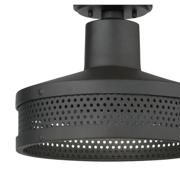 Abalone Point 1-Light Black Outdoor Flush Mount Light