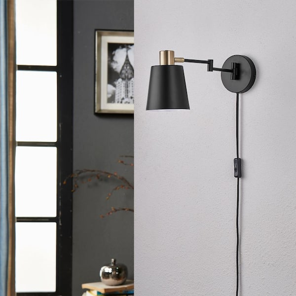 Alexi Plug-In Wall Sconce in Black