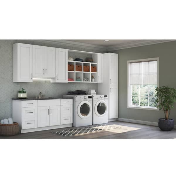 Shaker 24 in. W x 12 in. D x 30 in. H Assembled Wall Kitchen Cabinet in Satin White
