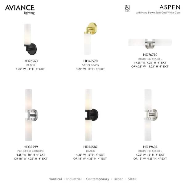 Aspen 1 Light Black ADA Single Sconce