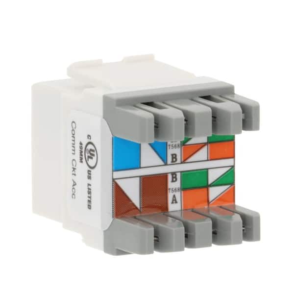 Cat-6 Jack in White (10-Pack)