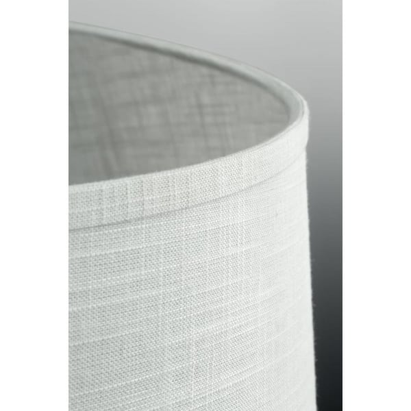 Cherish Collection 6-Light Antique Bronze White Linen Shade Coastal Chandelier Light