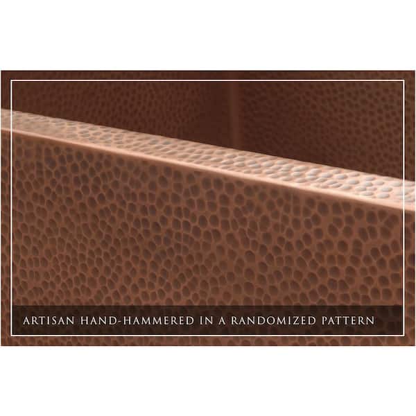 Luxury Medium Patina 12-Gauge Copper 30 in. Single Bowl Farmhouse Apron Kitchen Sink with Accs and Flat Front