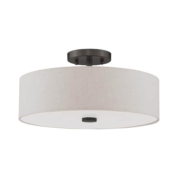 Somerhill 3 Light English Bronze Semi Flush Mount