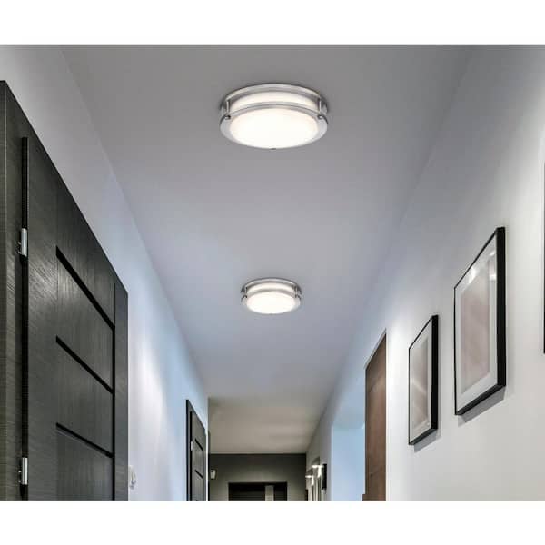 Lauderdale 11 in. 19-Watt Brushed Nickel Integrated LED Flush Mount
