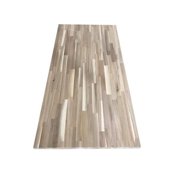 4 ft. L x 25 in. D Unfinished Acacia Butcher Block Countertop in With Standard Edge