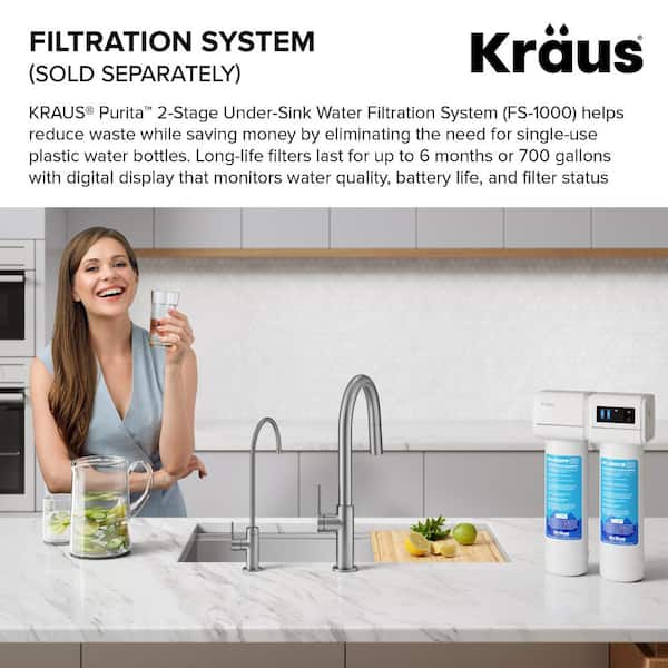 Oletto Single Handle Beverage Faucet in Brushed Brass