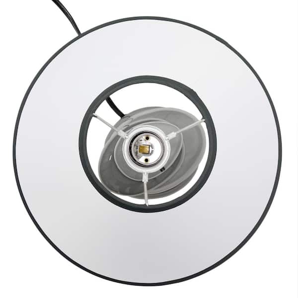 15 in. Shades of Gray Ceramic Stone Table Lamp with Shade