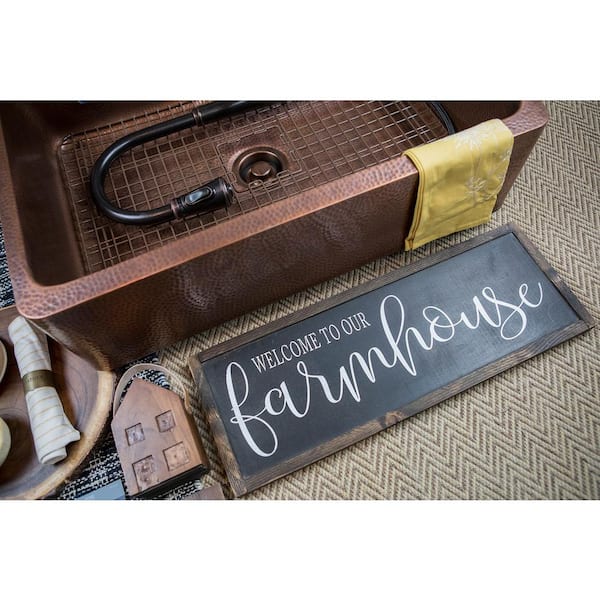 Lange 32 in. Undermount Farmhouse Single Bowl 17 Gauge Antique Copper Kitchen Sink