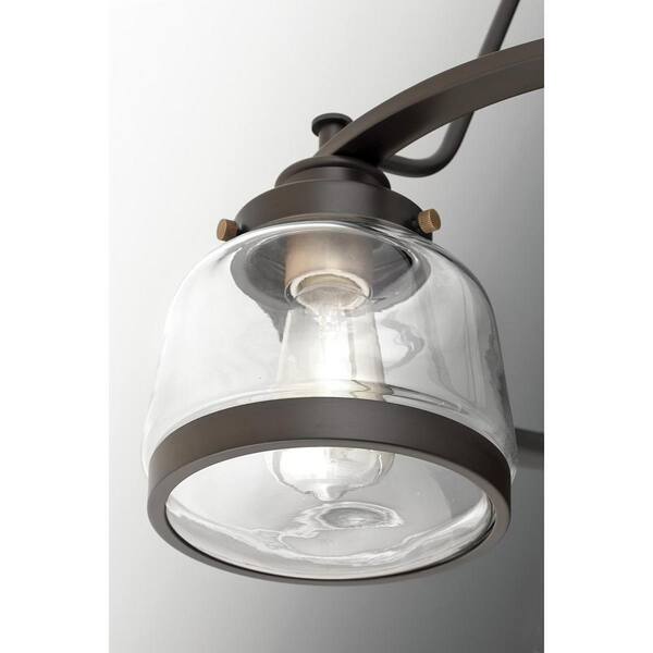 Judson Collection 26 in. 5-Light Antique Bronze Clear Glass Farmhouse Chandelier Dining Room Light