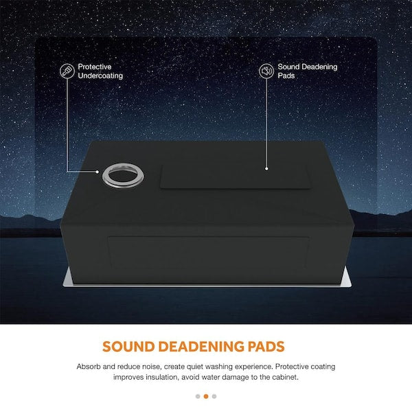 All-in-One Zero Radius Undermount 16G Stainless Steel 32 in. Single Bowl Kitchen Sink, Offset Drain, Spring Neck Faucet