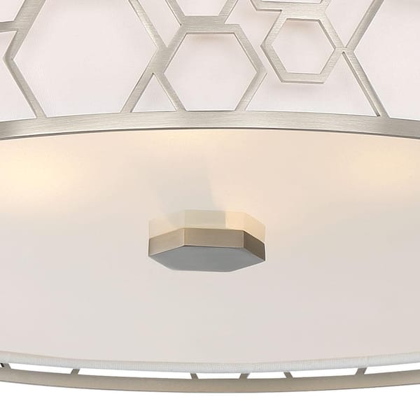 150-Watt Equivalence 17 in. Brushed Nickel Integrated LED Flush Mount