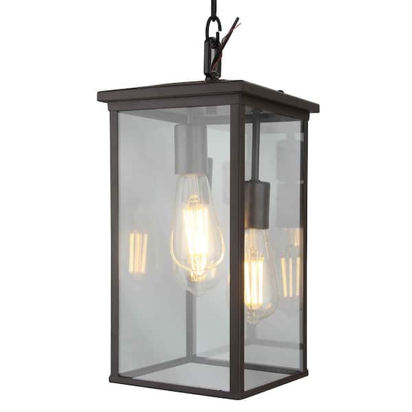 3-Light Bronze Outdoor Pendant Light