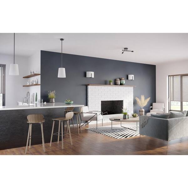 Modern Glass Sconce 12 in. 2-Light Matte Black Wall Sconce with Etched Glass Shade