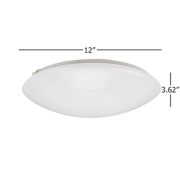 12 in. 1-Light Brushed Nickel LED Flush Mount