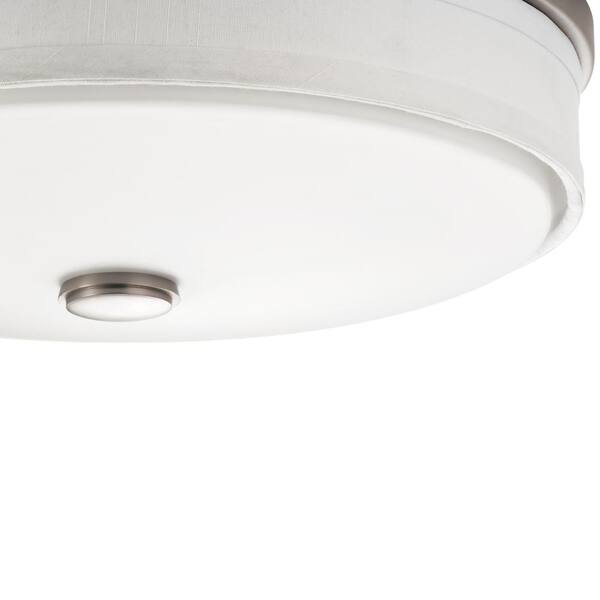 Ceiling Space 13 in. 1-Light Brushed Nickel Integrated LED Transitional Hallway Flush Mount Ceiling Light