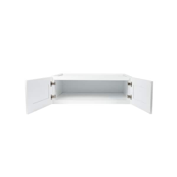 Ready to Assemble 30x18x12 in. Shaker High Double Door Wall Cabinet in White