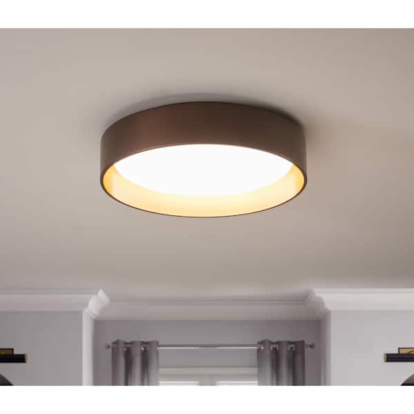 17.71 in. 1-Light Creative Design Simple Drum 25-Watt Integrated LED Flush Mount Ceiling Lighting