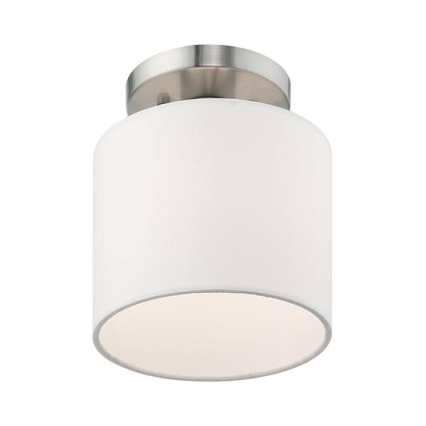 Mercury 1 Light Brushed Nickel Semi Flush Mount