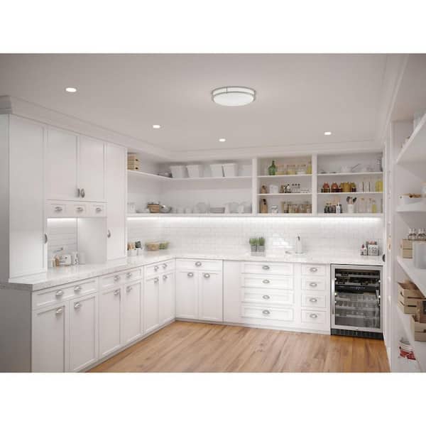 14 in. CTC COMM Collection 23 -Watt Brushed Nickel Integrated LED Flush Mount