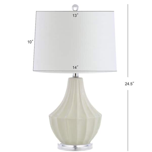 Tate 24.5 in. Cream Ceramic Table Lamp